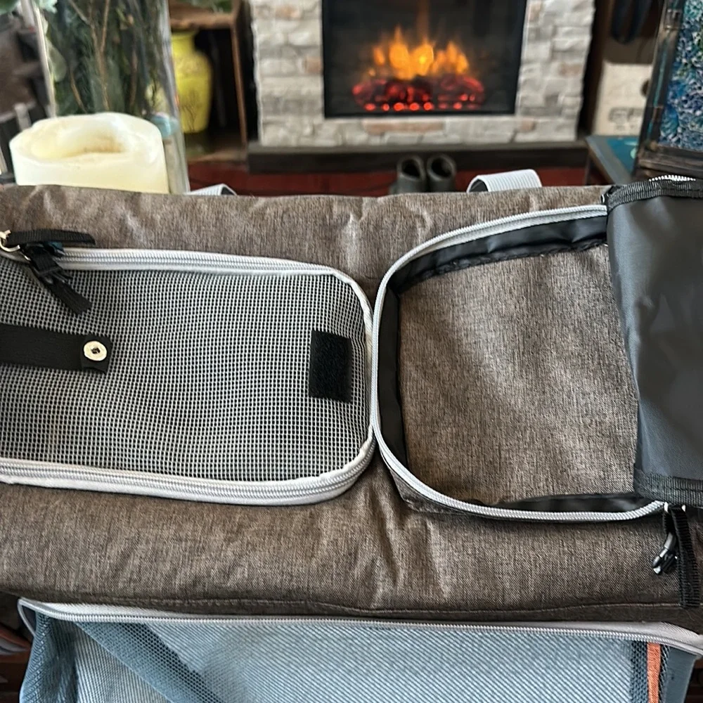 Brown Pet Carrier with Wheels